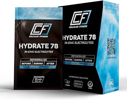 Hydrate 78-10 sachets - 200ml - 100% Natural Electrolyte Hydration Supplement | Prevents Muscle Cramps and DOMS | Ensures Complete Hydration | Enhances/Boosts Endurance, Stamina and Strength | Facilitates Complete Recovery