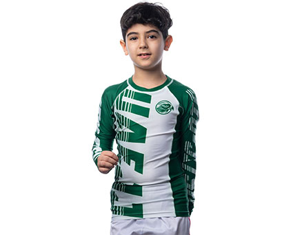UAEJJ Kids Rash Guard Long Sleeve (  LS1 GREEN ) (Rgkidsls1grn)