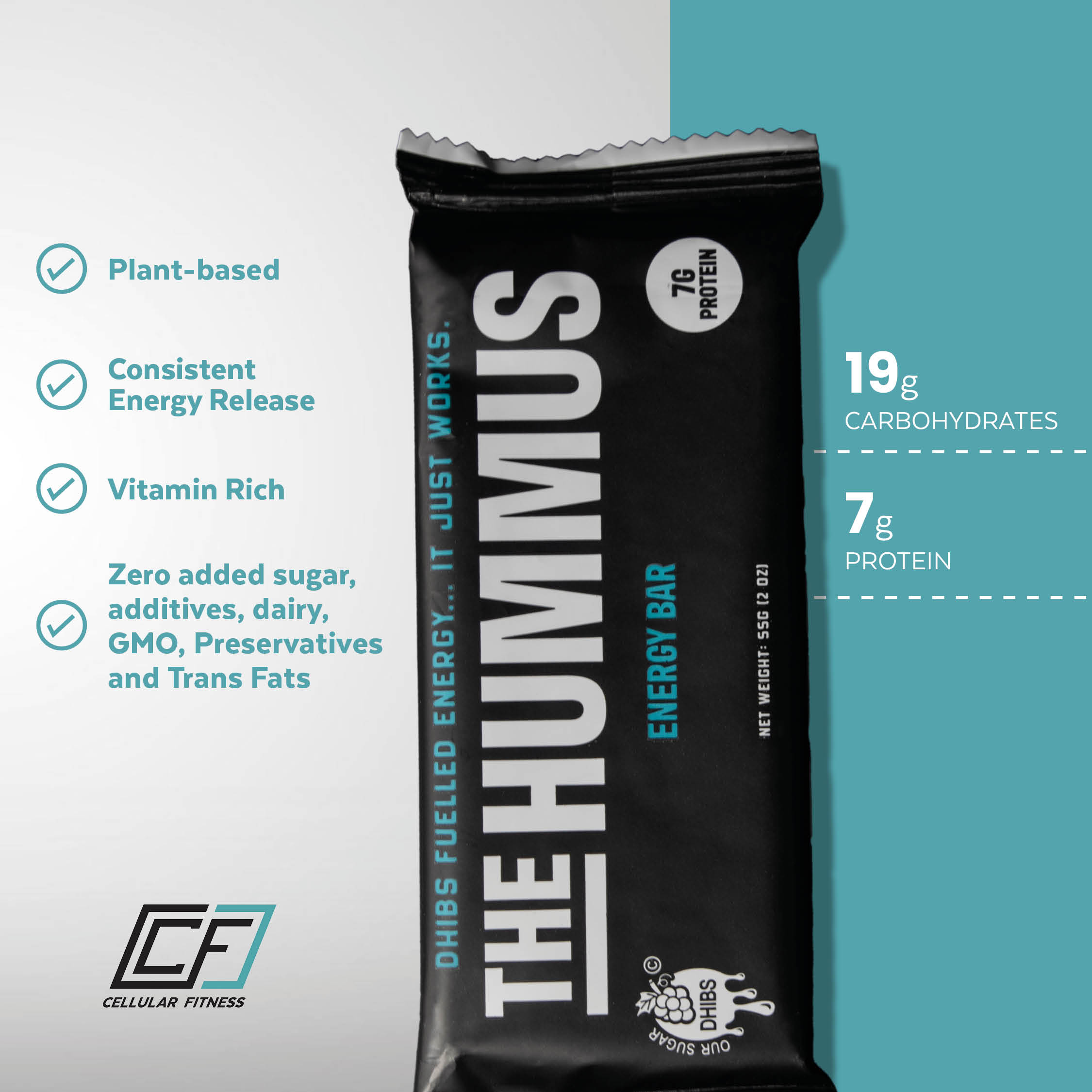 The Hummus Energy Bar 7G PROTEIN  ( 12 X55Gm)