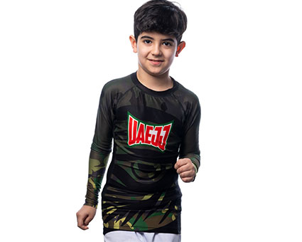 UAEJJ Kids Rash Guard Long Sleeve ( DARK CAMO)