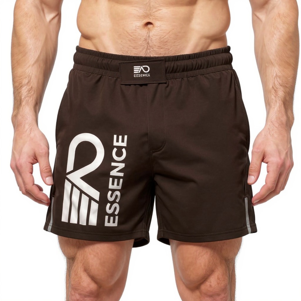AD Essence Men's Performance Shorts - Brown, Quick-Dry, Lightweight Training Shorts