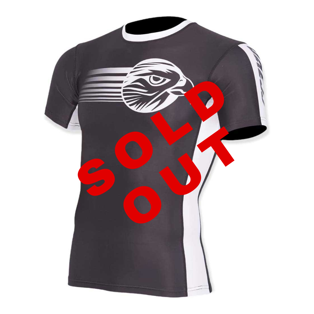 UAEJJ Jiu Jitsu Short Sleeve Rash Guard for Adults ( Falcon Black)   290