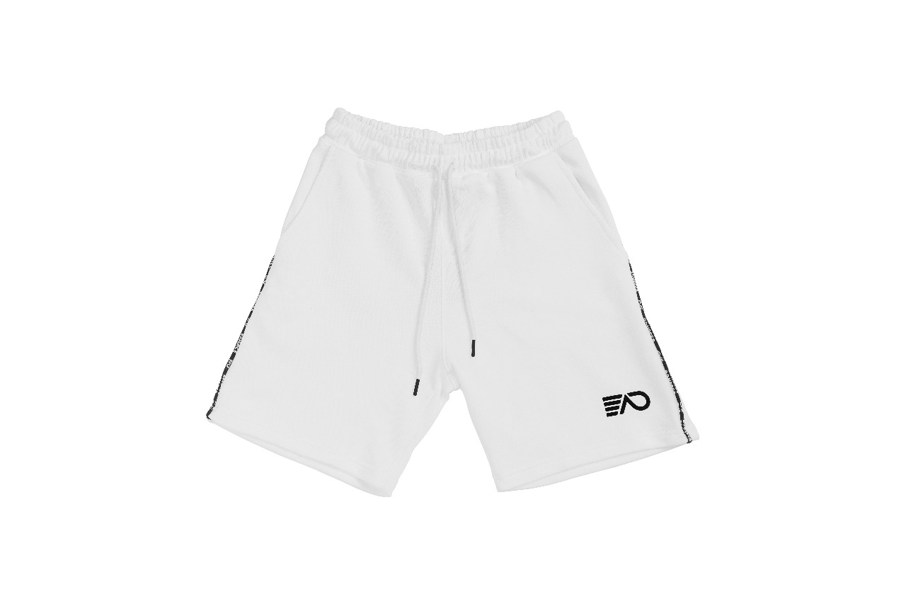 Men’s White Athletic Shorts – ESSENCE Collection | Breathable Fabric, Drawstring Waist, Pockets | Stylish Gym & Casual Wear
