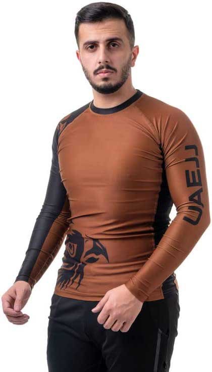 UAEJJ Jiu Jitsu Long Sleeve Rash Guard for Adults