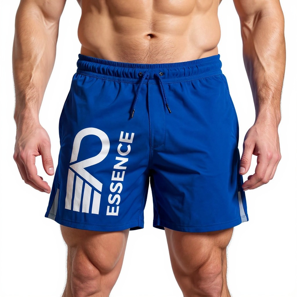AD Essence Men's Performance Shorts - Blue, Quick-Dry, Lightweight Athletic Shorts