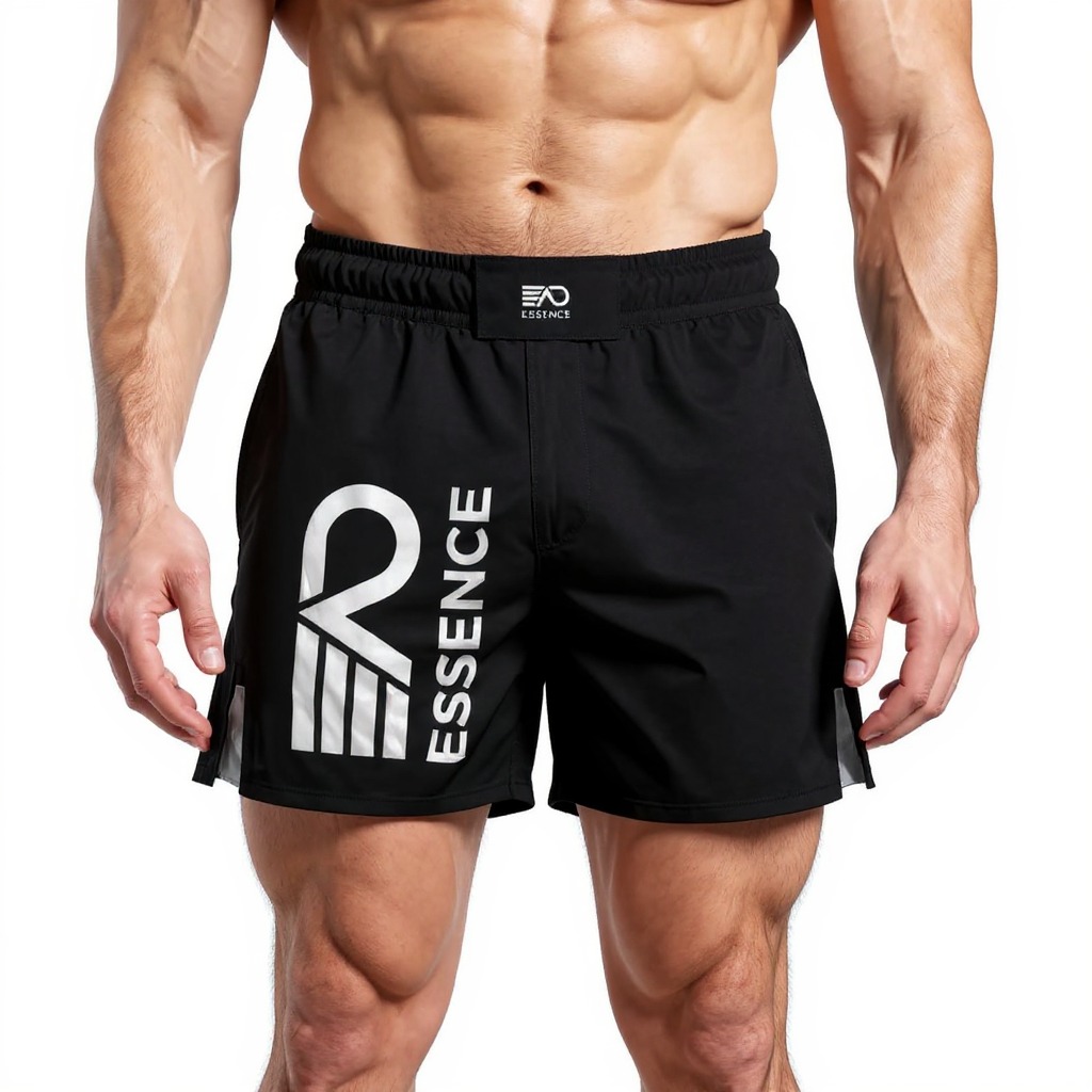 AD Essence Men's Performance Shorts - Black, Lightweight, Quick-Dry Workout Shorts